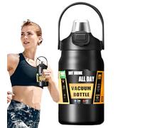 Bouteille isotherme, avec poignée, grande capacité, en acier inoxydable, haute capacité pour 8 h de chaleur et 12 h de froid, pour lait, café, boissons, randonnée, sports de plein air, salle de sport