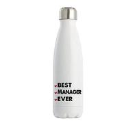 Bouteille isotherme Best Manager Ever | Gourde Idée Cadeau Travail Boulot Métier Départ Retraite Collègue Femme Anniversaire Noël