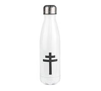 Bouteille Isotherme blanche au motif Croix lorraine