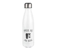 Bouteille Isotherme blanche au motif J'peux pas boxe