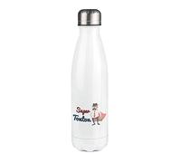 Bouteille Isotherme blanche au motif Super tonton