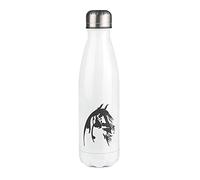 Bouteille Isotherme blanche au motif Tete de cheval