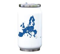 Bouteille isotherme blanche pour boisson avec carte des États membres de l'Union européenne