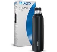 Bouteille isotherme BRITA - Compatible SodaTRIO - Capacité 0,65L - Acier Inoxydable - Noire
