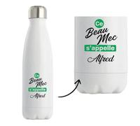 Bouteille Isotherme Ce beau mec sappelle Alfred - Bottle - Idée Bouteille Isotherme Cadeau Anniversaire Fête Original Famille Travail Départ Collègue Retraite Noël.