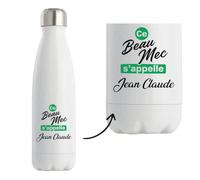 Bouteille Isotherme Ce beau mec sappelle Jean-Claude - Bottle - Idée Bouteille Isotherme Cadeau Anniversaire Fête Original Famille Travail Départ Collègue Retraite Noël.
