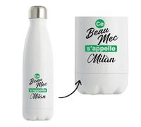 Bouteille Isotherme Ce beau mec sappelle Milan - Bottle - Idée Bouteille Isotherme Cadeau Anniversaire Fête Original Famille Travail Départ Collègue Retraite Noël.