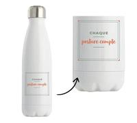 Bouteille Isotherme Chaque Posture Compte - Bottle - Idée Bouteille Isotherme Cadeau Anniversaire Fête Original Famille Travail Départ Collègue Retraite Noël. - Vert&Terracotta - 3