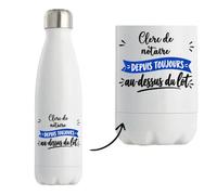 Bouteille Isotherme Clerc de notaire Depuis Toujours au Dessus du Lot - Bottle - Idée Bouteille Isotherme Cadeau Anniversaire Fête Original Famille Travail Départ Collègue Retraite Noël.