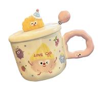 Bouteille Isotherme de 350 Ml avec Motif Dessin Animé, Tasses à Café avec Couvercle pour Latte, Tasse Expresso, Mug Personnalisable, Maman ou Petite Amie, Longue Durée de Vie(Pink)
