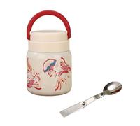 Bouteille Isotherme de 500ml, Bouteille Réutilisable Alimentaire sous Vide Étanche en Acier Inoxydable 316, Récipient avec Cuillère Pliable pour Soupe, Idéal au Bureau, en Excursion ou Pique-nique