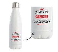 Bouteille Isotherme d'un Gendre qui déchire 2- Bottle - Idée Bouteille Isotherme Personnalisable Cadeau Anniversaire Fête Original Famille Travail Départ Collègue Retraite Noël.