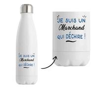 Bouteille Isotherme d'un Marchand qui déchire - Bottle - Idée Bouteille Isotherme Personnalisable Cadeau Anniversaire Fête Original Famille Travail Départ Collègue Retraite Noël.