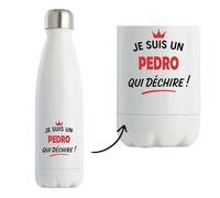 Bouteille Isotherme d'un Pedro qui déchire 2- Bottle - Idée Bouteille Isotherme Personnalisable Cadeau Anniversaire Fête Original Famille Travail Départ Collègue Retraite Noël.
