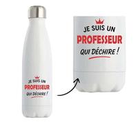 Bouteille Isotherme d'un Professeur qui déchire 2- Bottle - Idée Bouteille Isotherme Personnalisable Cadeau Anniversaire Fête Original Famille Travail Départ Collègue Retraite Noël.