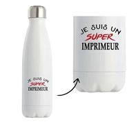 Bouteille Isotherme d'un Super Imprimeur - Bottle - Idée Bouteille Isotherme Personnalisable Cadeau Anniversaire Fête Original Famille Travail Départ Collègue Retraite Noël.