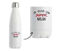 Bouteille Isotherme d'un Super Milàn - Bottle - Idée Bouteille Isotherme Personnalisable Cadeau Anniversaire Fête Original Famille Travail Départ Collègue Retraite Noël.