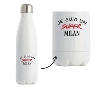 Bouteille Isotherme d'un Super Milan - Bottle - Idée Bouteille Isotherme Personnalisable Cadeau Anniversaire Fête Original Famille Travail Départ Collègue Retraite Noël.