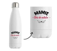 Bouteille Isotherme d'une Mamie Clerc de notaire - Bottle - Idée Bouteille Isotherme Personnalisable Cadeau Anniversaire Fête Original Famille Travail Départ Collègue Retraite Noël.