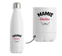 Bouteille Isotherme d'une Mamie Directrice - Bottle - Idée Bouteille Isotherme Personnalisable Cadeau Anniversaire Fête Original Famille Travail Départ Collègue Retraite Noël.