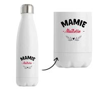Bouteille Isotherme d'une Mamie Maitresse - Bottle - Idée Bouteille Isotherme Personnalisable Cadeau Anniversaire Fête Original Famille Travail Départ Collègue Retraite Noël.