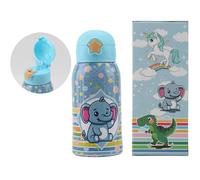 Bouteille isotherme éléphant avec ouverture automatique pop-up 500 ml bouteille enfant en acier inoxydable température contrôlée