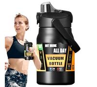 Bouteille isotherme en acier inoxydable | Avec poignée et gobelet de grand volume, bouteille isotherme en acier inoxydable 12 heures pour froid pendant 8 heures au chaud - Pour café, lait, extérieur