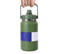 Bouteille isotherme en acier inoxydable - Porte-boissons robuste, stockage au froid à volume massif, utilitaire sous vide mural, matériel d'exploration, poignée robuste avec revêtement en poudre bleue