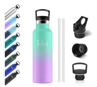 Bouteille Isotherme Enfant 500ml, Isolation À Double Paroi Sous Vide, Gourde avec en Paille, Étanche et, Gourde Sport pour Adultes, Voyage, Camping, Alpinisme, École, Jogging