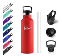 Bouteille Isotherme Enfant 500ml, Isolation À Double Paroi Sous Vide, Gourde avec en Paille, Étanche et, Gourde Sport pour Adultes, Voyage, Camping, Alpinisme, École, Jogging