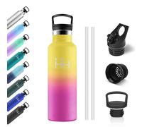 Bouteille Isotherme Enfant 500ml, Isolation À Double Paroi Sous Vide, Gourde avec en Paille, Étanche et, Gourde Sport pour Adultes, Voyage, Camping, Alpinisme, École, Jogging