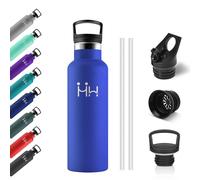 Bouteille Isotherme Enfant 500ml, Isolation À Double Paroi Sous Vide, Gourde avec en Paille, sans BPA, Étanche et Réutilisable, Gourde Sport pour Adultes, Voyage, Camping, Alpinisme, École, Jogging