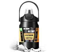 Bouteille isotherme - Gobelet isotherme avec poignée - Bouteille isotherme en acier inoxydable de grand volume pour boissons chaudes et froides, pour le lait, le café, les boissons, la randonnée, les