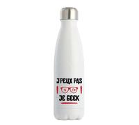 Bouteille Isotherme J'peux pas je Geek | Gourde | Idée Cadeau Gamer Humour Jeu Vidéo Drôle Original