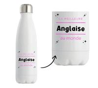 Bouteille Isotherme La meilleure Anglaise au monde 2 - Bottle - Idée Bouteille Isotherme Cadeau Anniversaire Fête Original Famille Travail Départ Collègue Retraite Noël.