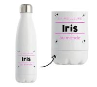 Bouteille Isotherme La meilleure Iris au monde 2 - Bottle - Idée Bouteille Isotherme Cadeau Anniversaire Fête Original Famille Travail Départ Collègue Retraite Noël.