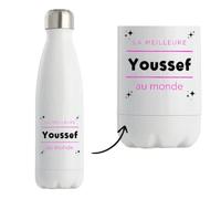 Bouteille Isotherme La meilleure Youssef au monde 2 - Bottle - Idée Bouteille Isotherme Cadeau Anniversaire Fête Original Famille Travail Départ Collègue Retraite Noël.