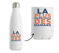 Bouteille Isotherme La Plus Incroyable des Mamans - Bottle - Idée Bouteille Isotherme Cadeau Anniversaire Fête Original Famille Travail Départ Collègue Retraite Noël. - Bleu&Terracotta - 1