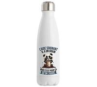 Bouteille Isotherme L'Aide Soignant Panda Café | Idée Gourde Cadeau Travail Métier Sport Humour Collègue Homme Anniversaire Noël