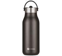 LES ARTISTES Paris A-2376 Bottle'Up 2.0, Thermos 1 litre, Gourde isotherme sans BPA, Réutilisable, Garde au chaud 12h et au froid 24h, Poignée, Acier Inoxydable, Design Black Pearl