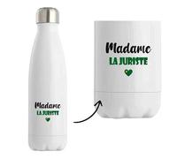 Bouteille Isotherme Madame la juriste - Bottle - Idée Tasse Personnalisable Cadeau Anniversaire Fête Original Famille Travail Départ Collègue Retraite Noël. (Vert)