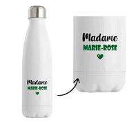 Bouteille Isotherme Madame Marie-Rose - Bottle - Idée Tasse Personnalisable Cadeau Anniversaire Fête Original Famille Travail Départ Collègue Retraite Noël. (Vert)