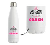Bouteille Isotherme Madame Parfaite Coach - Bottle - Idée Bouteille Isotherme Cadeau Anniversaire Fête Original Famille Travail Départ Collègue Retraite Noël.