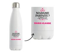 Bouteille Isotherme Madame Parfaite Marie-Claude - Bottle - Idée Bouteille Isotherme Cadeau Anniversaire Fête Original Famille Travail Départ Collègue Retraite Noël.