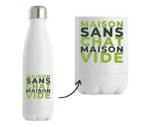 Bouteille Isotherme Maison Sans Chat Maison Vide - Bottle - Idée Bouteille Isotherme Cadeau Anniversaire Fête Original Famille Travail Départ Collègue Retraite Noël. - Vert - 1