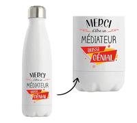 Bouteille isotherme Médiateur génial | Gourde Réutilisable Cadeau Départ Retraite, Collègue
