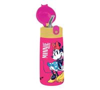 Bouteille isotherme Minnie - pour enfants avec paille 460 ml sans BPA - asile, école primaire - acier inoxydable, maintien température jusqu'à 24h