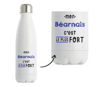 Bouteille Isotherme Mon Bearnais C'est le plus fort - Bottle - Idée Bouteille Isotherme Cadeau Anniversaire Fête Original Famille Travail Départ Collègue Retraite Noël.