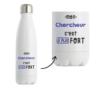 Bouteille Isotherme Mon Chercheur C'est le plus fort - Bottle - Idée Bouteille Isotherme Cadeau Anniversaire Fête Original Famille Travail Départ Collègue Retraite Noël.