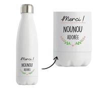 Bouteille Isotherme - Nounou Adorée - 500 Ml - Acier Inoxydable - Réutilisable - Mixte Multicolore